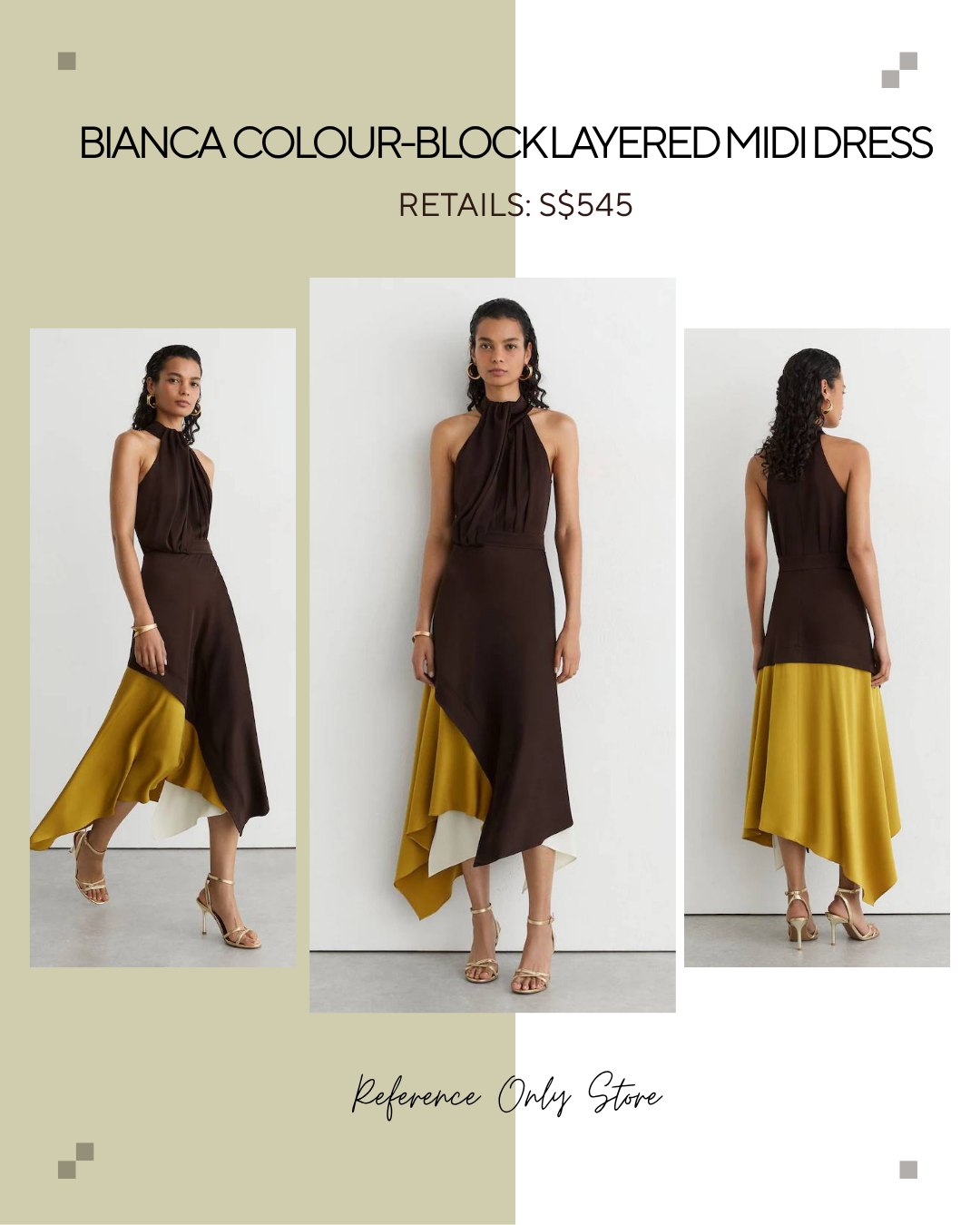 RS Color block Bianca layered midi dress