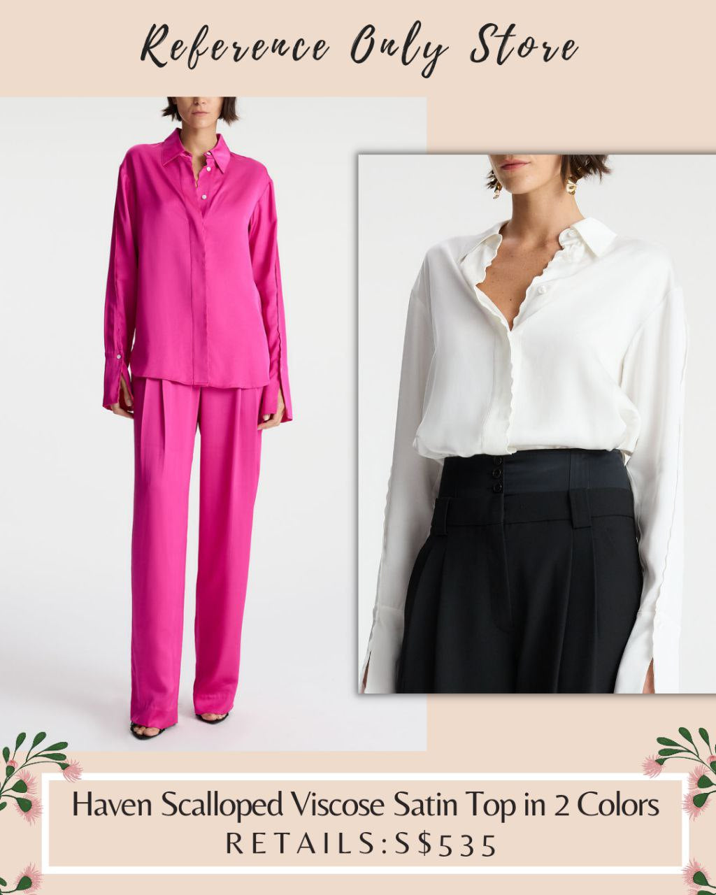 Alc Haven Scalloped Viscose Satin Top