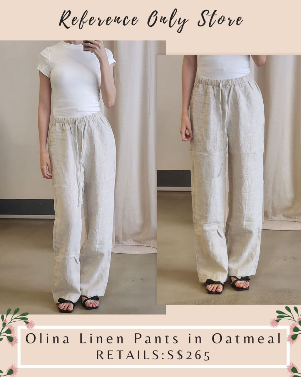 3 colors Ref Olina Linen Pants