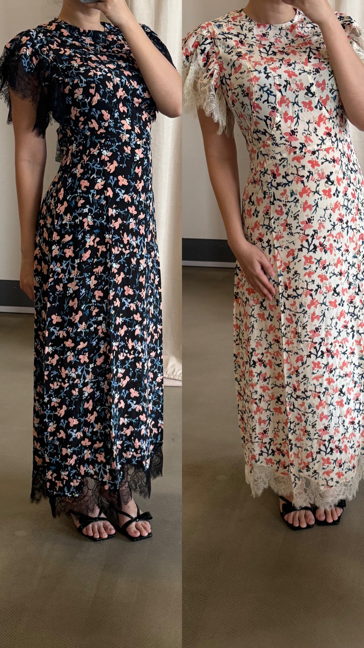 UJ Renee cape sleeve silk midi dress
