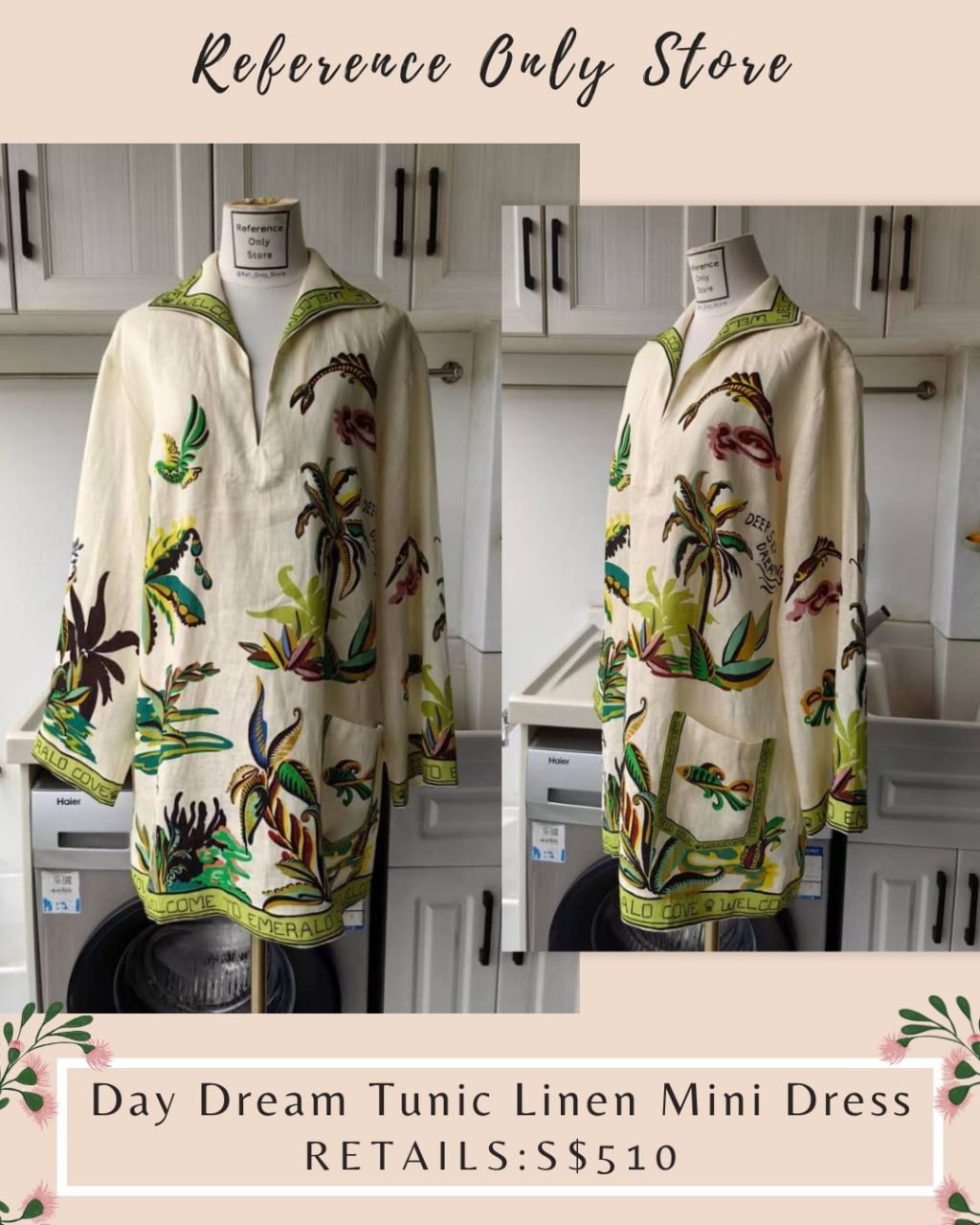 AM Day Dream Tunic linen mini dress