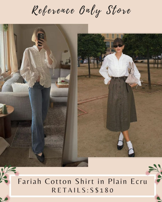 SZ Fariah cotton shirt in white ecru