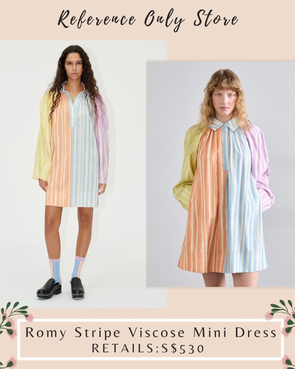 SG romy stripe viscose mini dress
