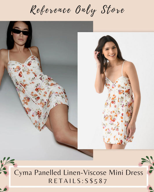 Aj Cyma Panelled linen mini dress