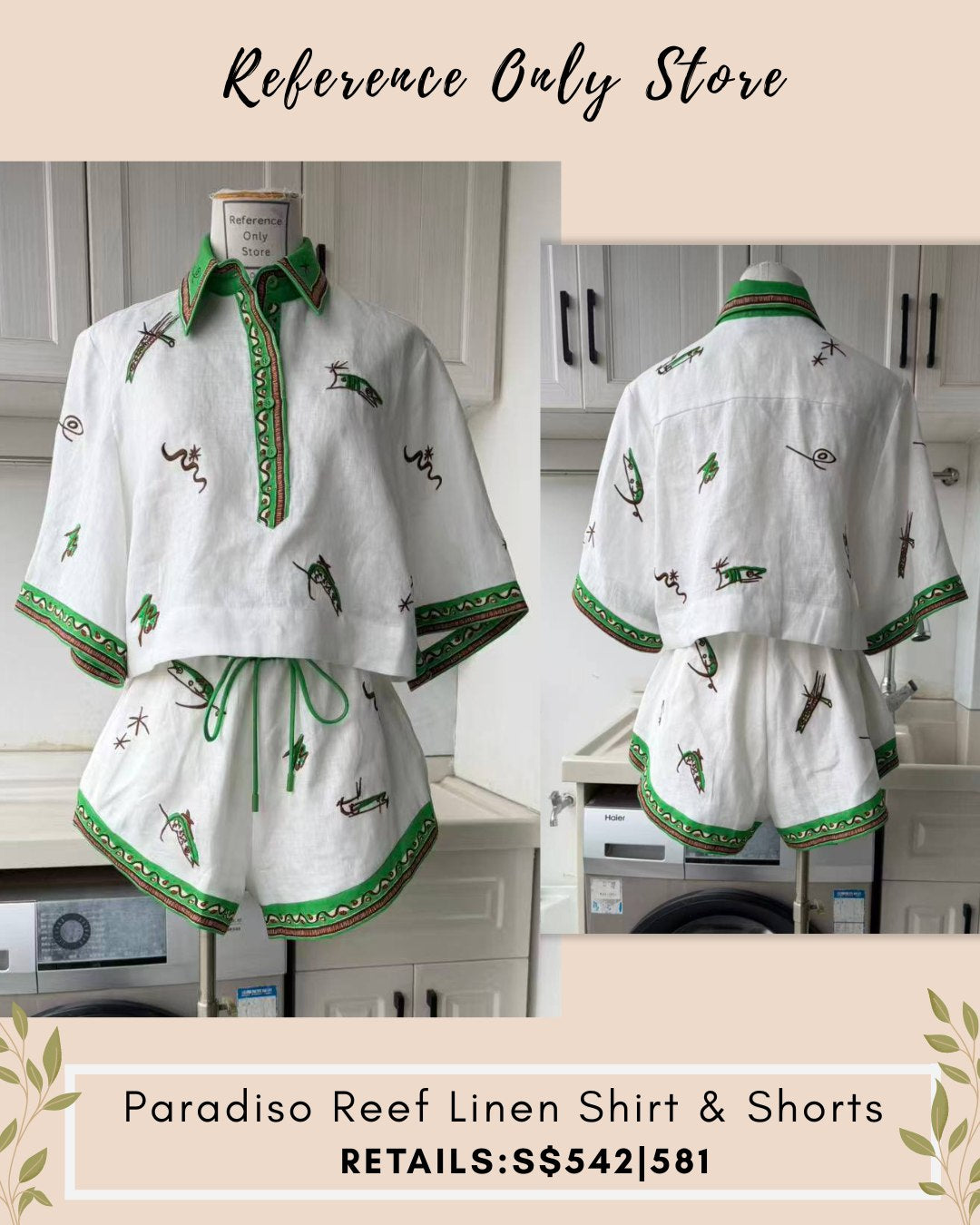 AM Paradiso reef linen shirt and shorts