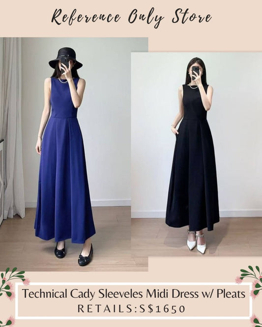 EA Technical Cady sleeveless dress with pleats