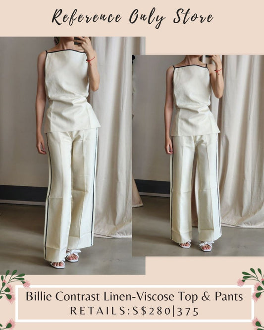 SJ Billie contrast linen viscose top and pants