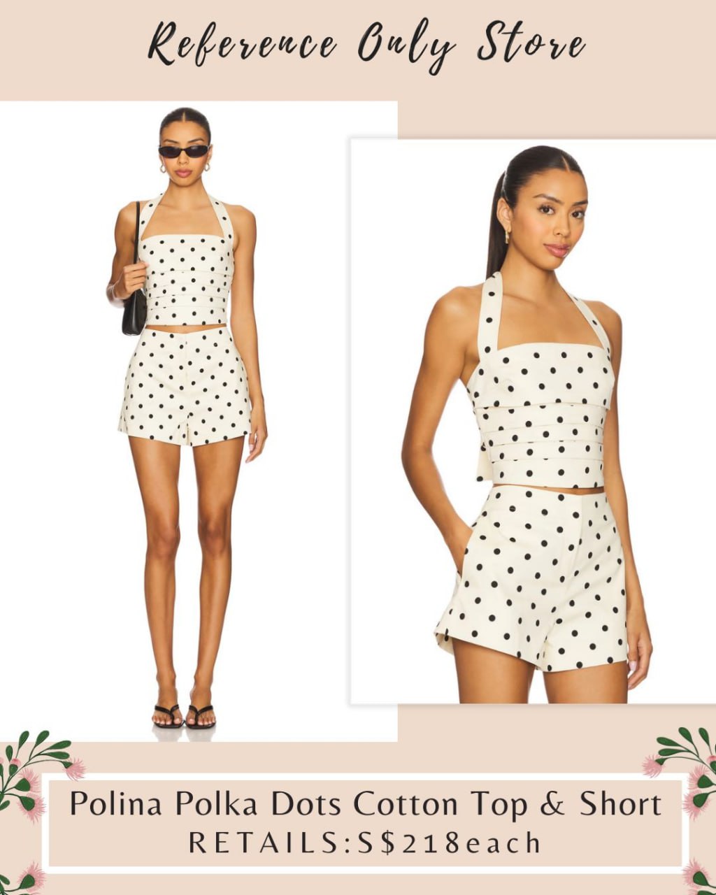 LA Polina Polka dot crop top and shorts