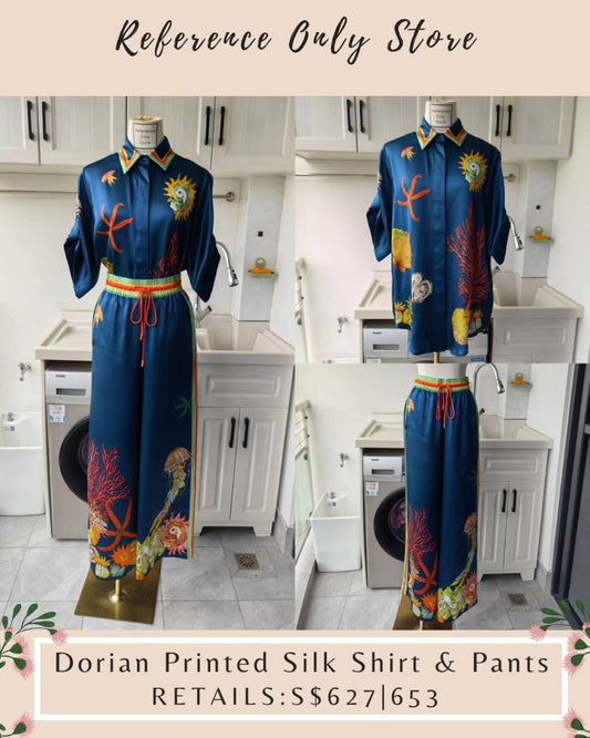 AM Dorian Printed Silk Shirt & Pants