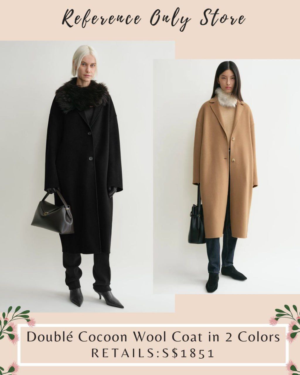 Tot Double cocoon wool coat in 2 colors