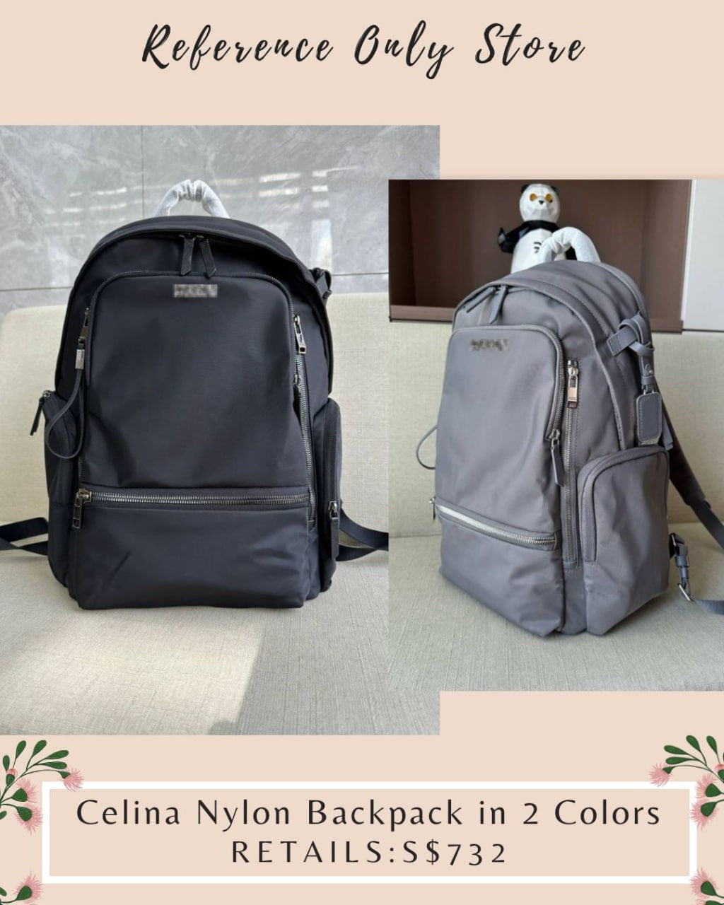 TM Celina nylon Backpack in 2 colors