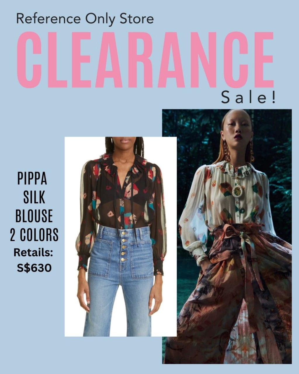 Clearance! UJ Pippa Silk white / black long sleeve silk shirt