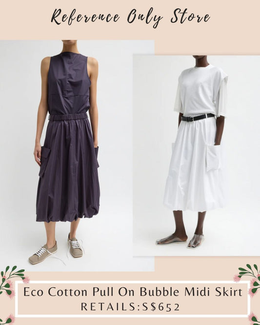 TB Eco Cotton Pull on Bubble midi skirt
