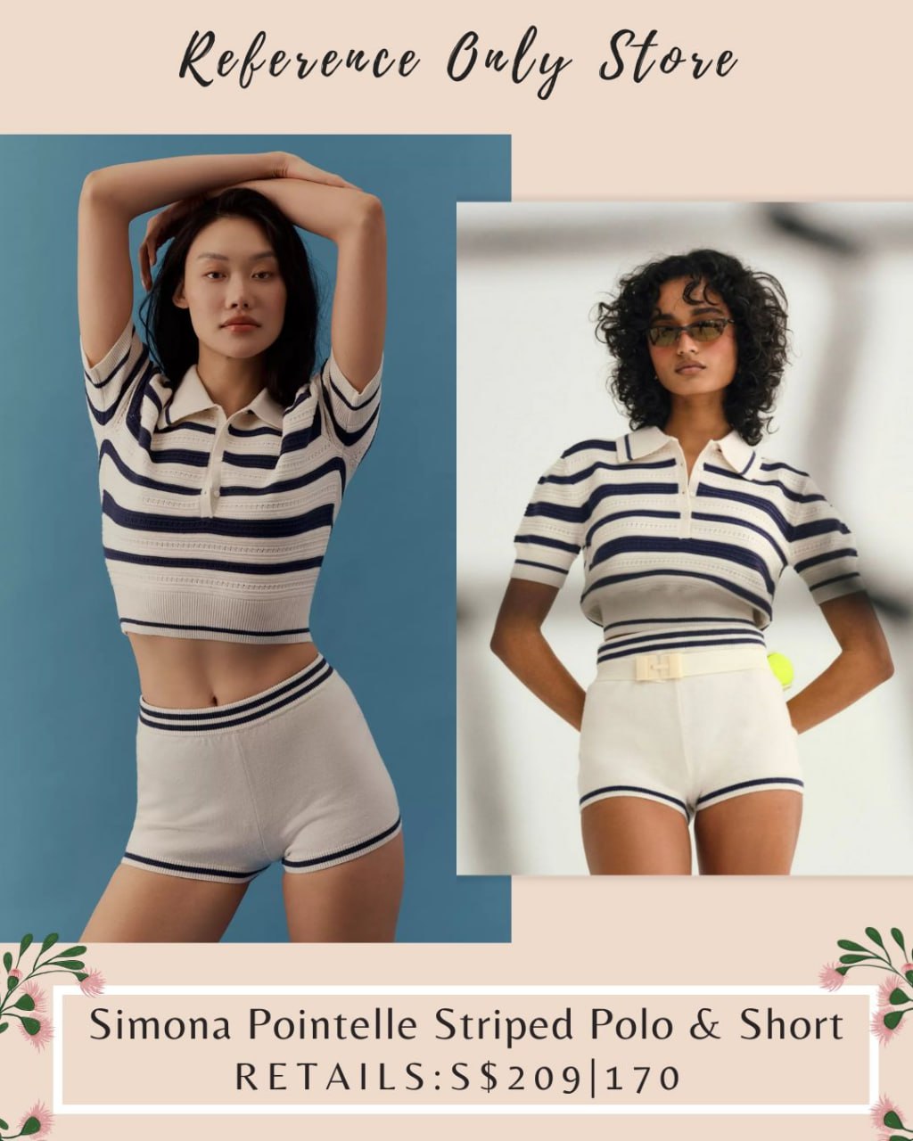 FLL Simona Pointelle Striped polo and shorts