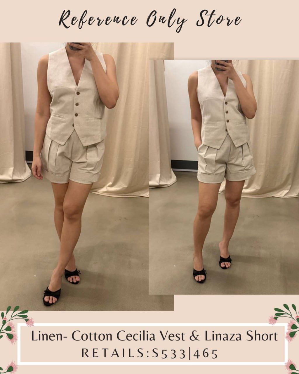 AA Linen cotton cecilia vest & linaza shorts