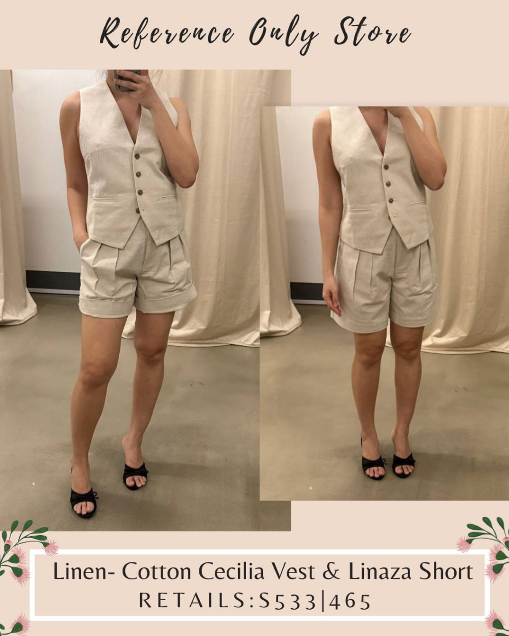 AA Linen cotton cecilia vest & linaza shorts