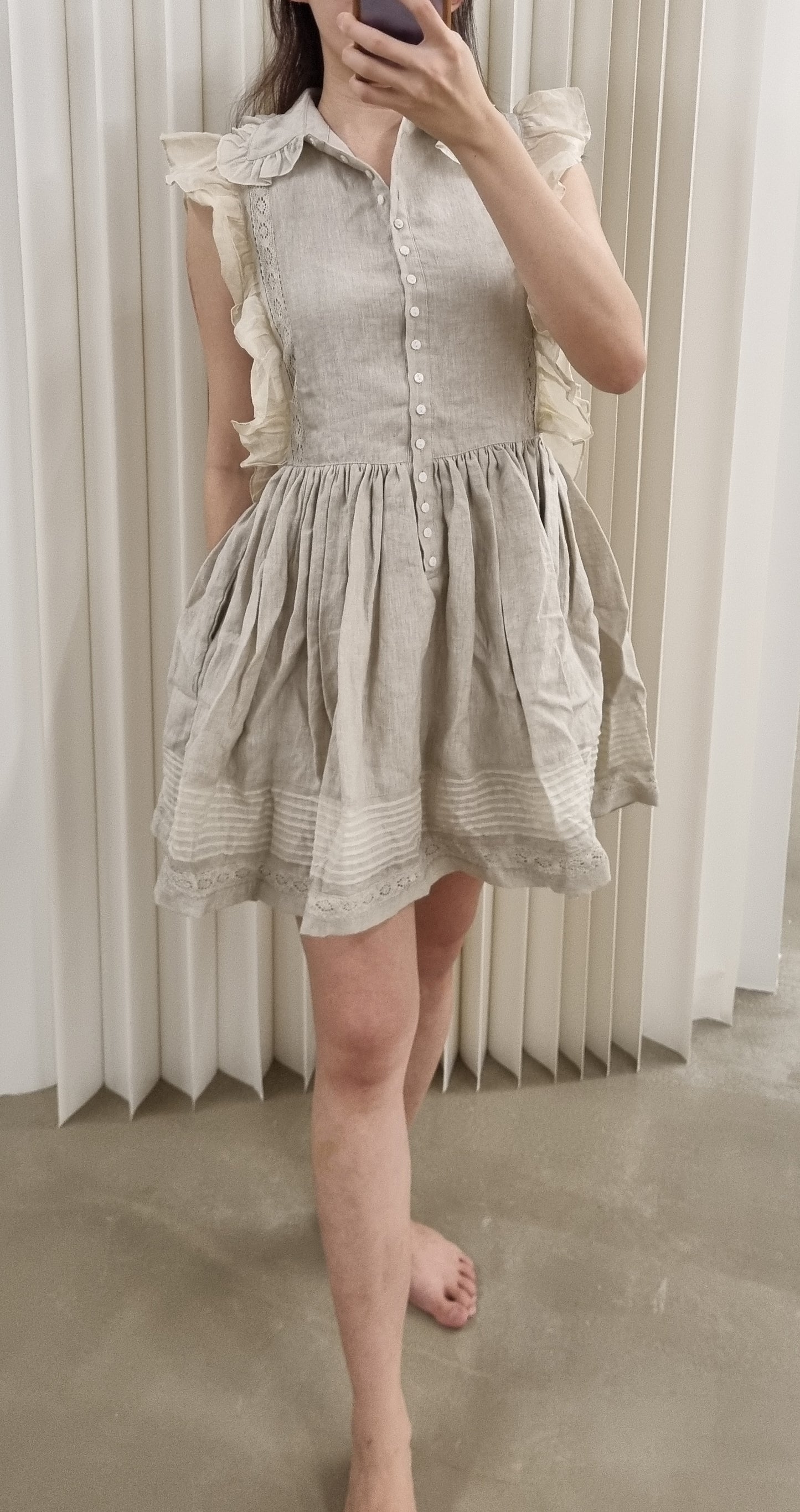 Jos Millicent linen Ramie mini dress