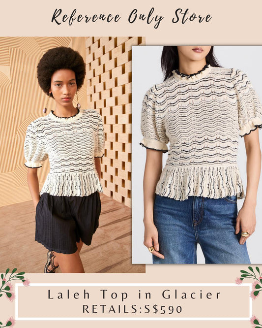 UJ Laleh Peplum Knit Top in Glacier