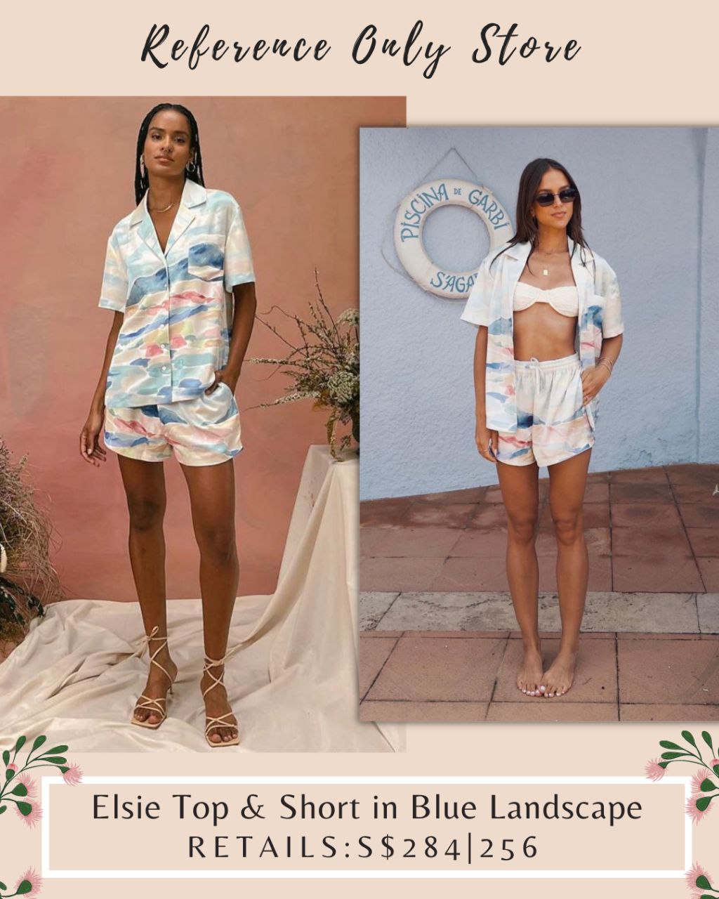 SOS Elise Top & Short in Blue Landscape