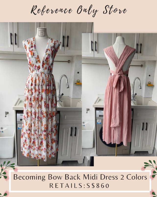 AJ Becoming Bow Back midi dress