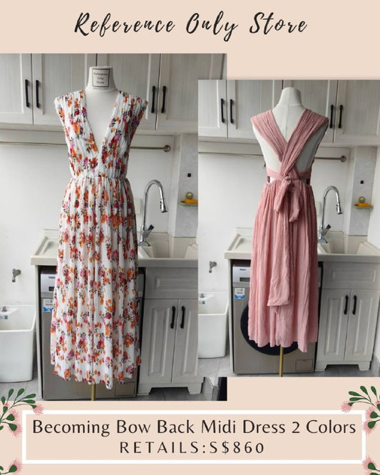 AJ Becoming Bow Back midi dress