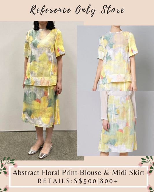 3.1 Abstract Floral Print blouse and midi skirt