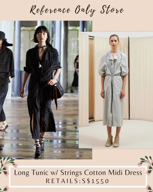 LM Long Tunic w strings cotton midi dress