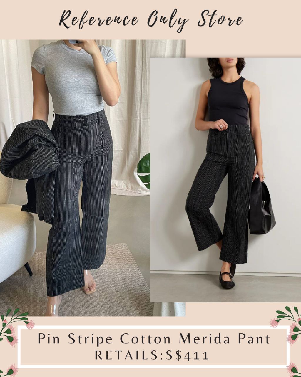AA Pin stripe Cotton Merida Pant