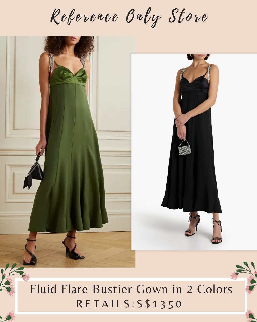 3.1 Fluid Flare Bustier Gowns in 2 colors