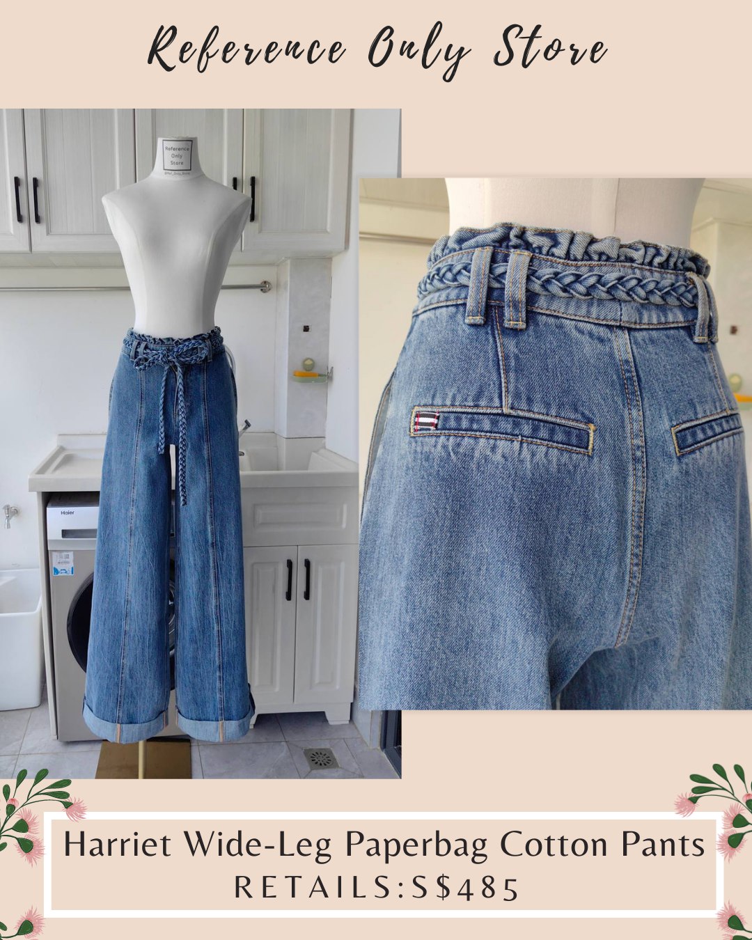 AO Harriet wide leg paper bag Jeans