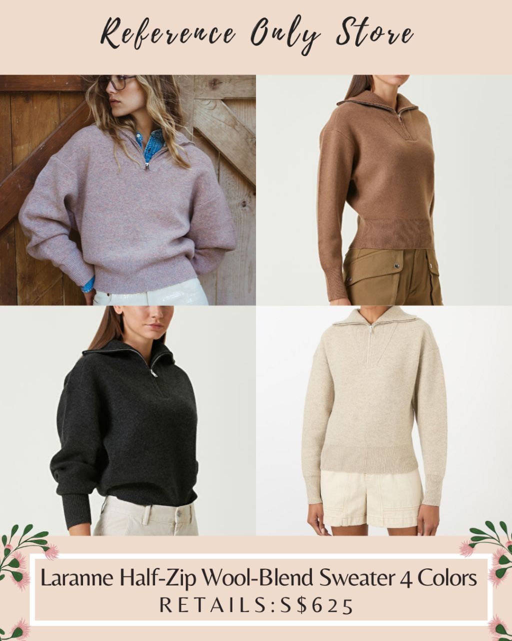 IM Laranne half zip wool blend sweater 4 colors