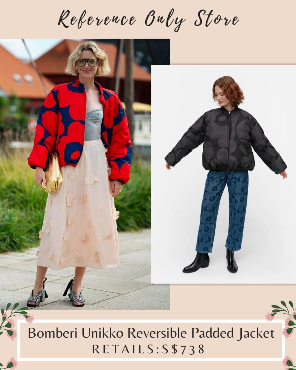 MMK Bomberi Unikko reversible padded jacket