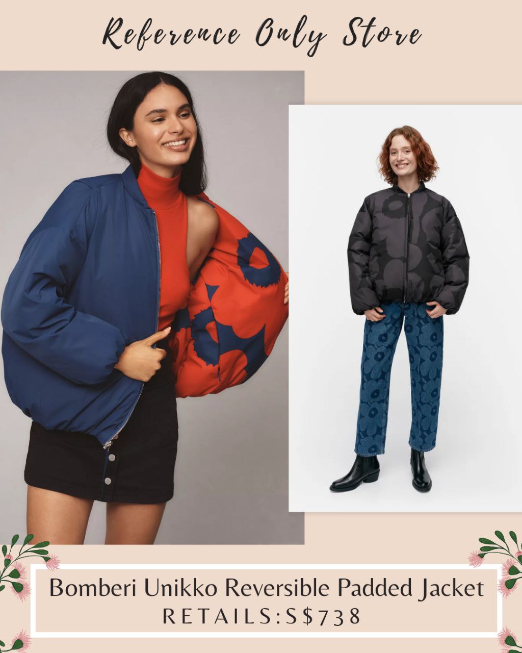 MMK Bomberi Unikko reversible padded jacket