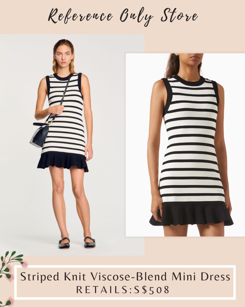 SD Striped knit viscose mini dress