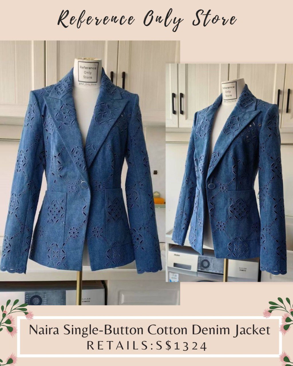 VB Naira Blue Single button cotton jacket