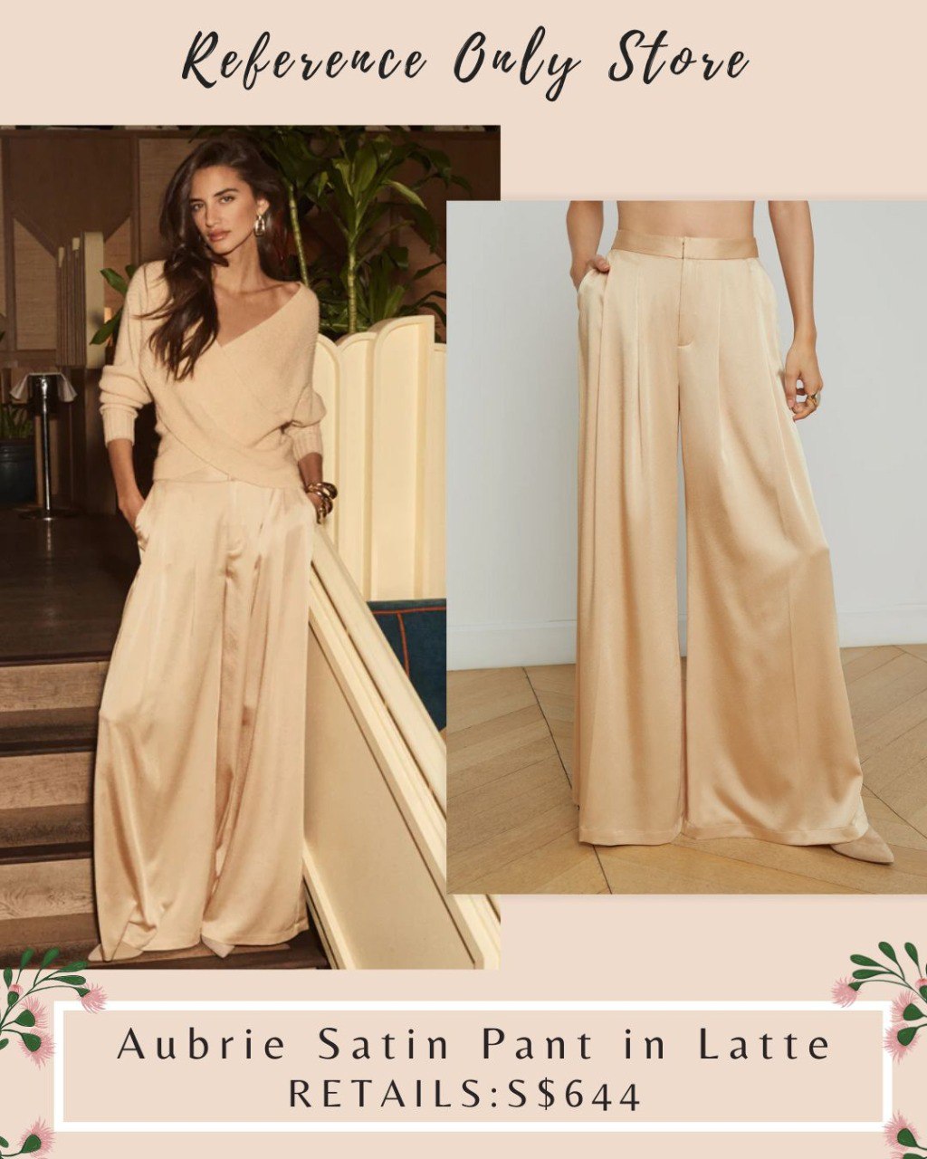 LG Aubrie Satin Pant in Latte