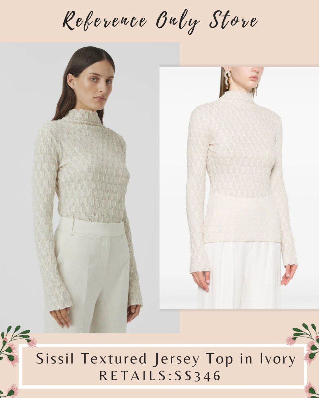 CM Textured Jersey Top in Ivory