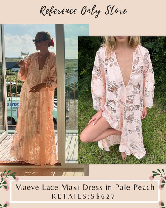 ML Maeve Lace maxi dress in pale peach