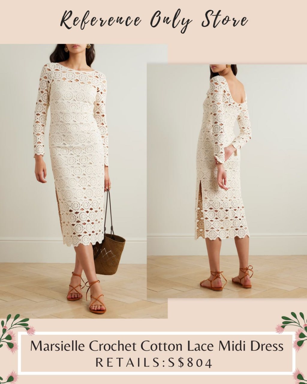 CC Marsielle crochet cotton lace midi dress