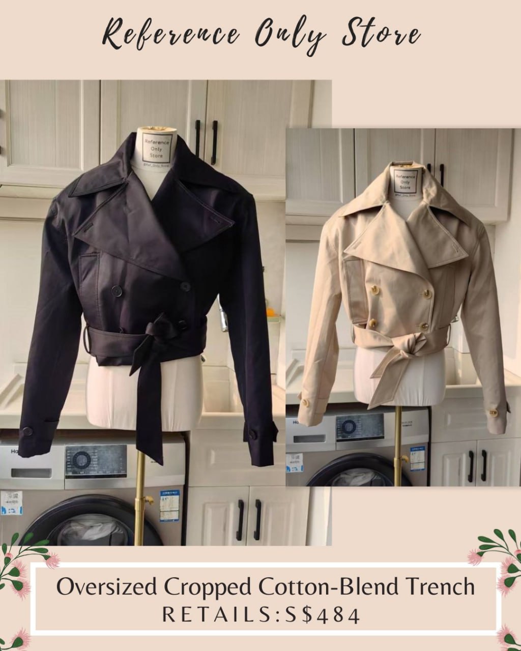 HS Oversized cropped cotton blend trench