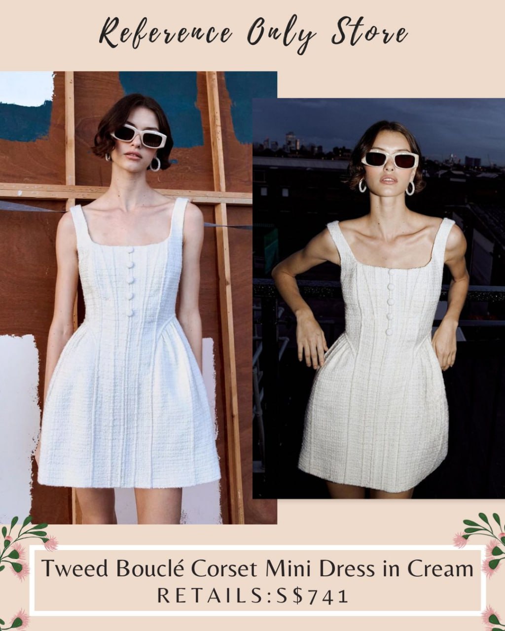 SP Cream Tweed boucle corset mini dress