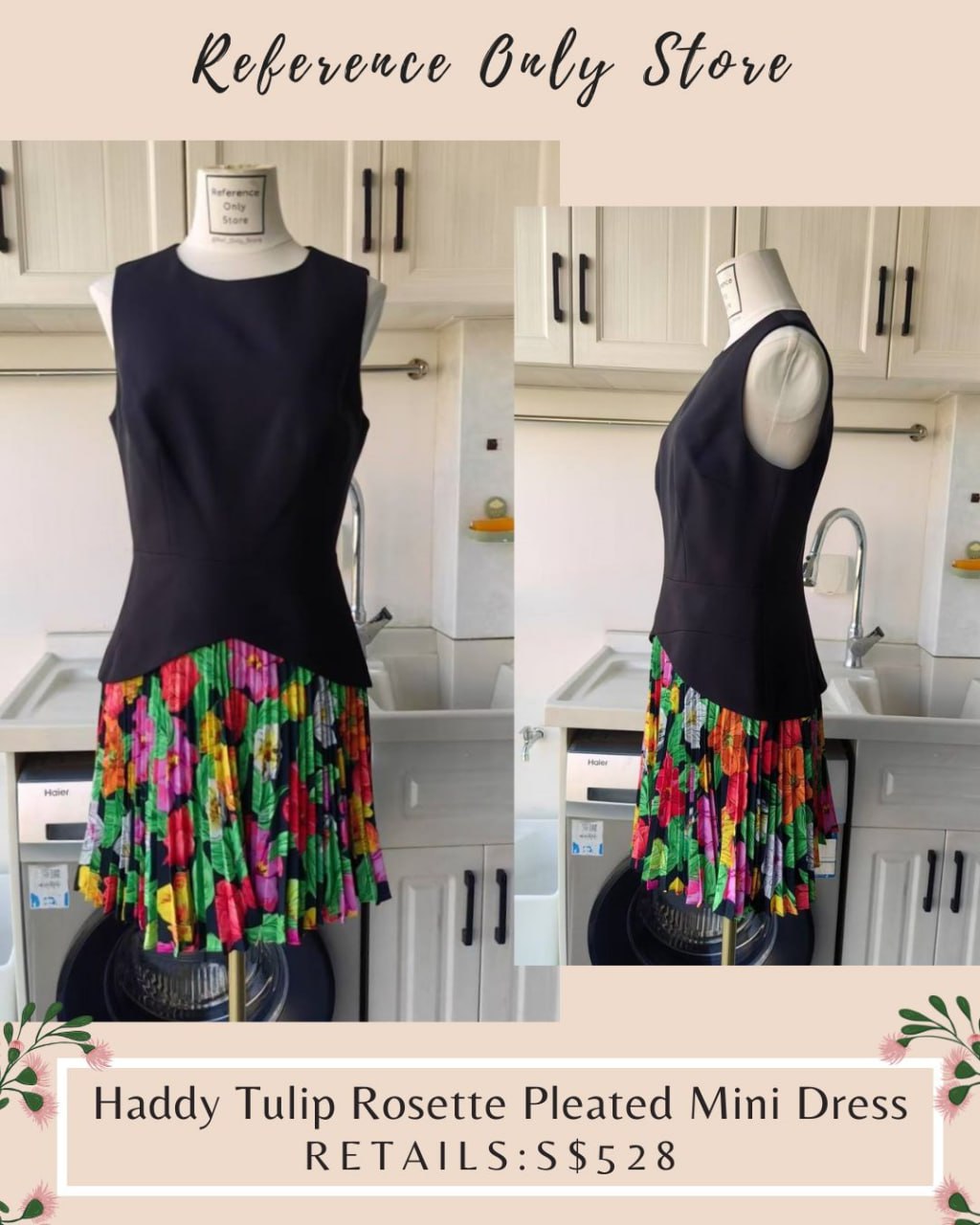 ML Haddy Tulip Rosette pleated mini dress