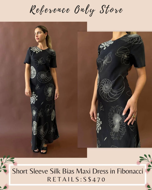 SL Short sleeve maxi dress in fibonacci