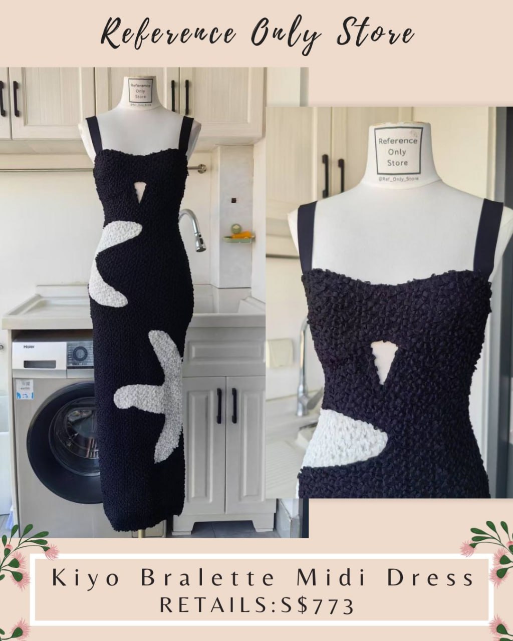 RV Kiyo Bralette black midi dress