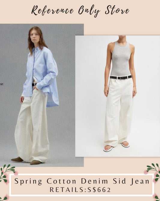 TB Spring cotton denim sid jeans in ivory