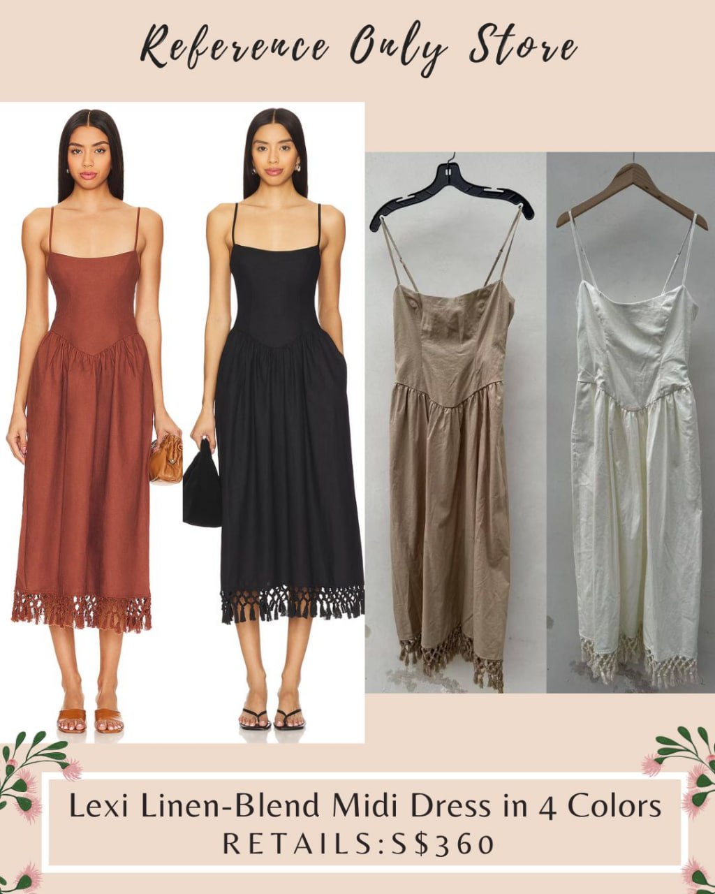 4 colors! TUL Lexi Linen Blend Midi Dress