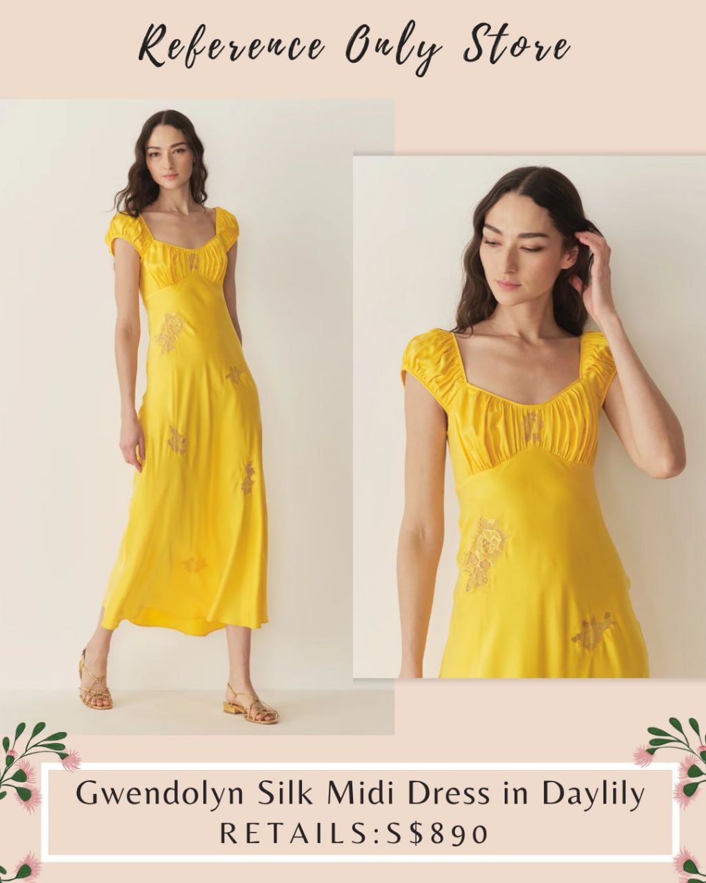 DN Gwendolyn Silk midi dress in yellow