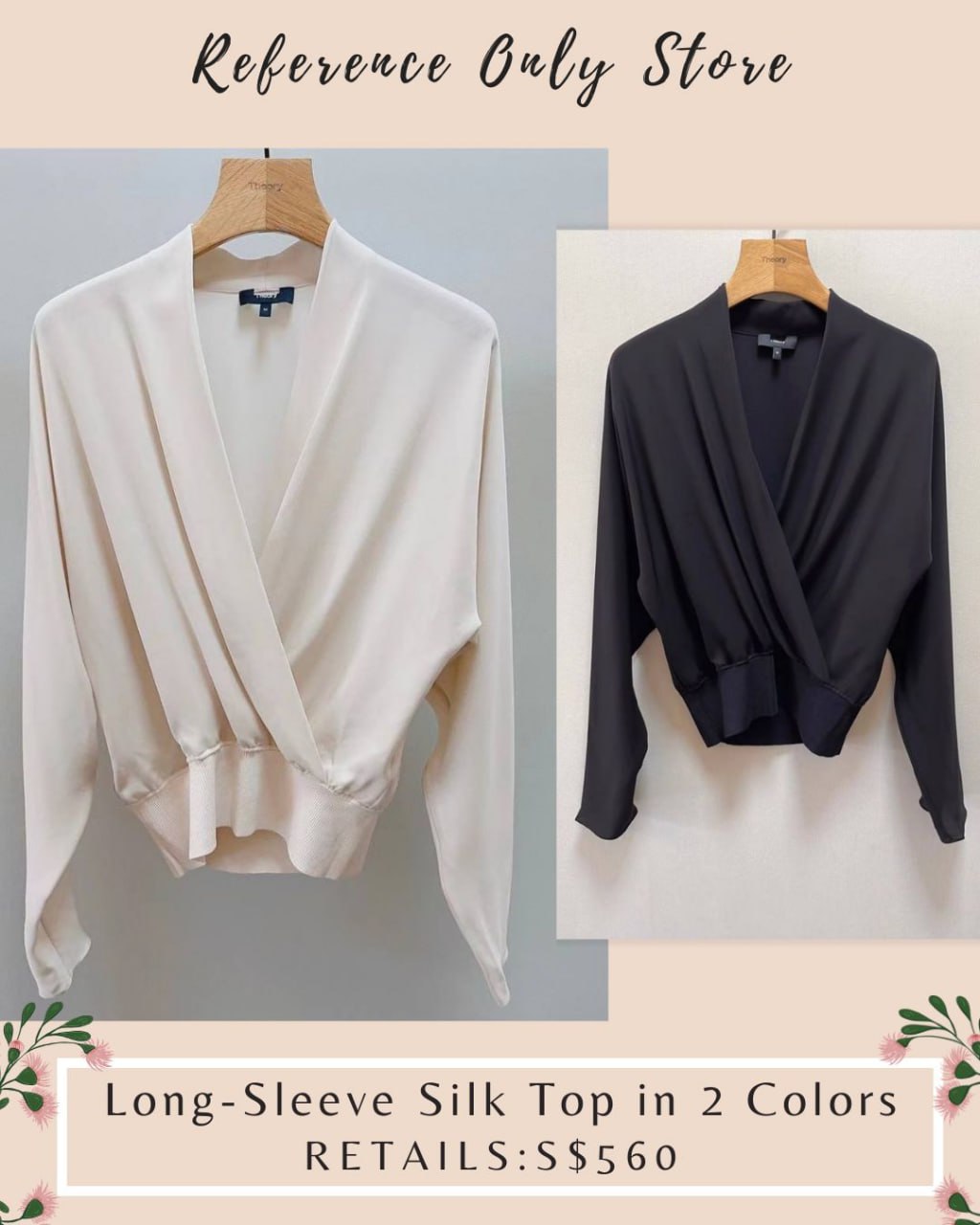 TH Long Sleeve silk top in 2 colors