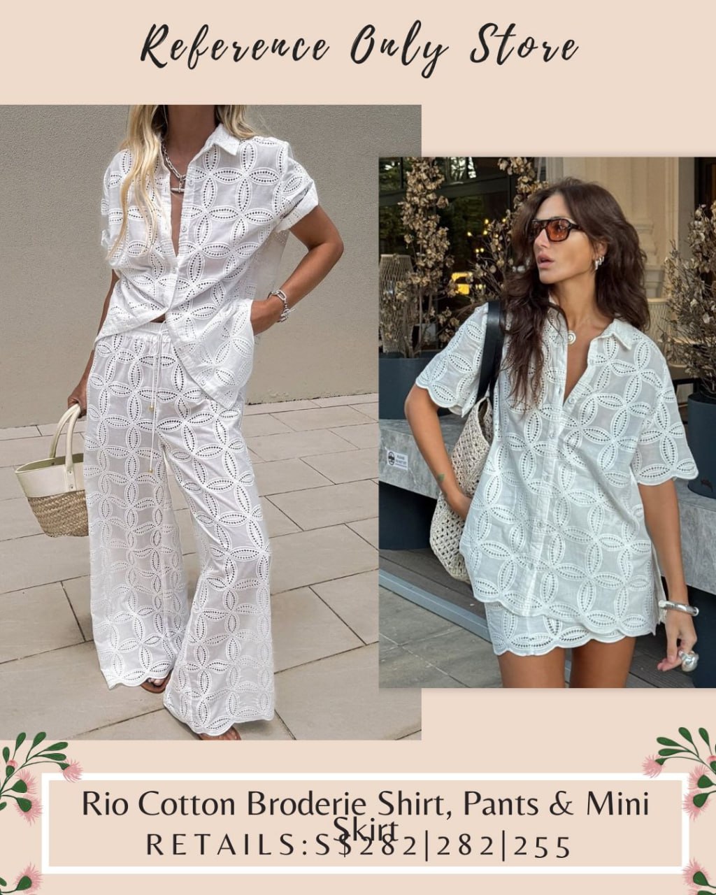 KV Rio Cotton broderie shirt / pant / mini skirt