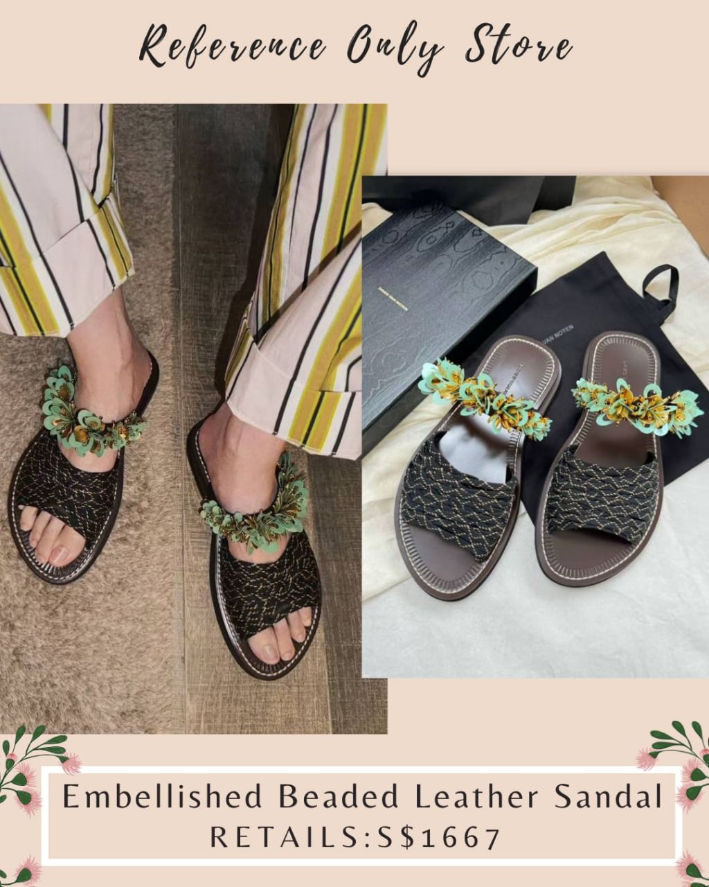 DVN Embellished beaded leather sandal